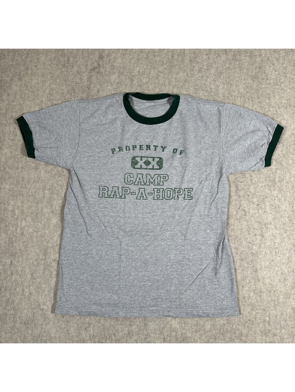 Vintage 90’s Camp Rap-A-Hope T-Shirt Medium? Ringer Gray Green